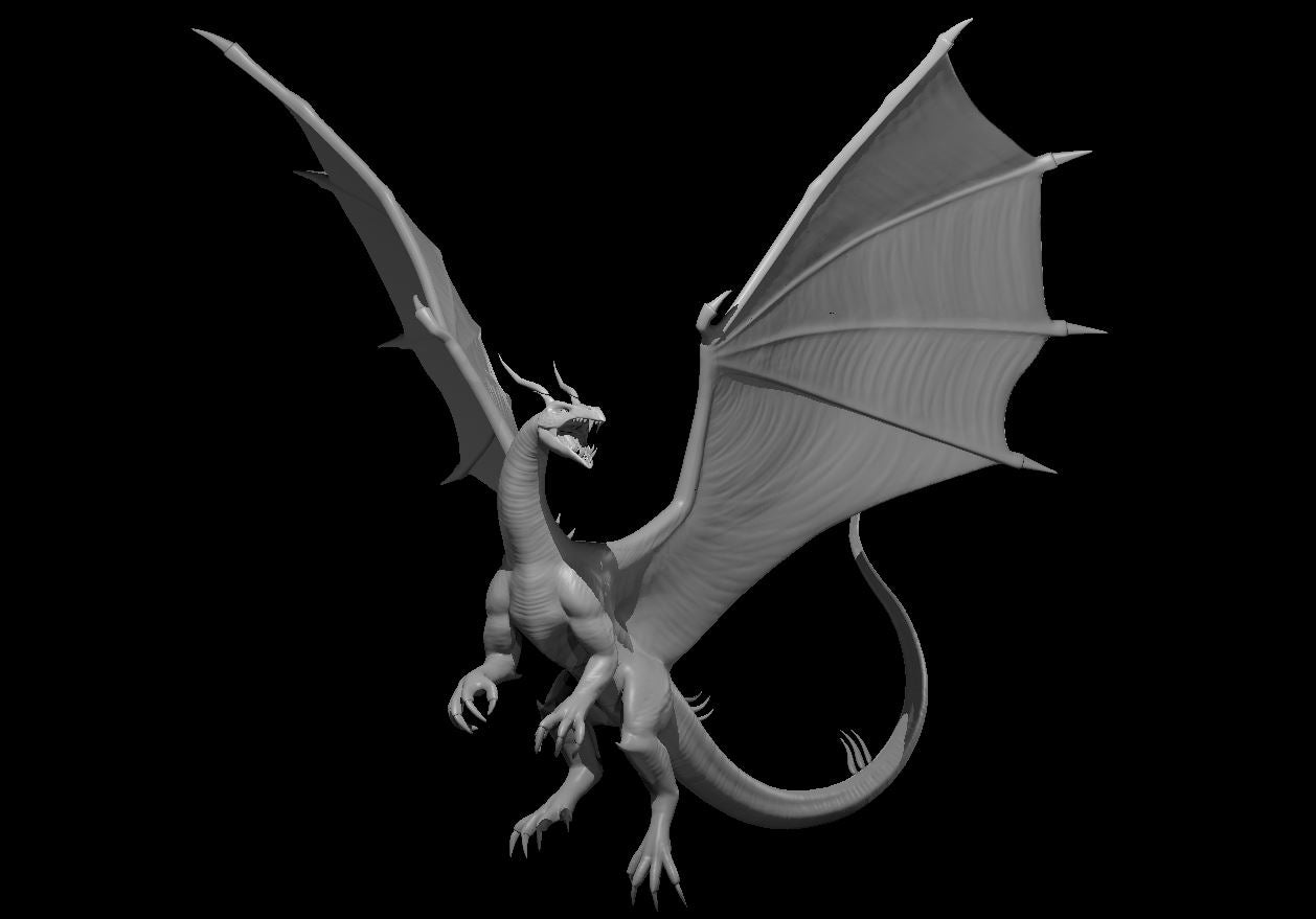 Ancient Emerald Dragon Flying miniature model for D&D - Dungeons and Dragons, Pathfinder and Tabletop RPGs