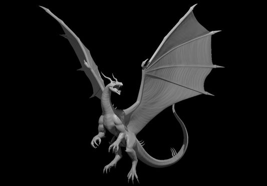 Ancient Emerald Dragon Flying miniature model for D&D - Dungeons and Dragons, Pathfinder and Tabletop RPGs