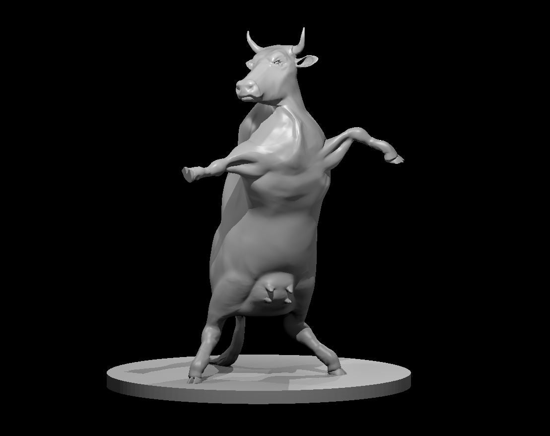 Cow in Kung Fu pose miniature model for D&D - Dungeons and Dragons, Pathfinder and Tabletop RPGs