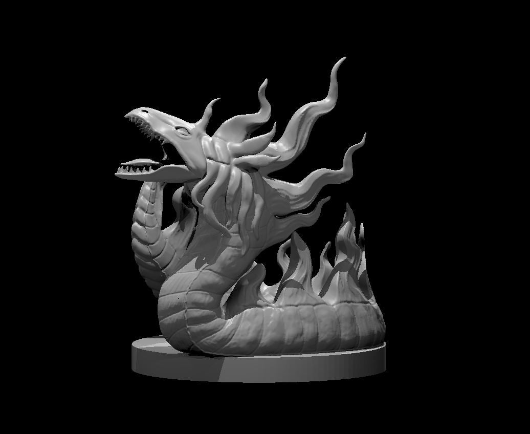 Fire Snake miniature model for D&D - Dungeons and Dragons, Pathfinder and Tabletop RPGs