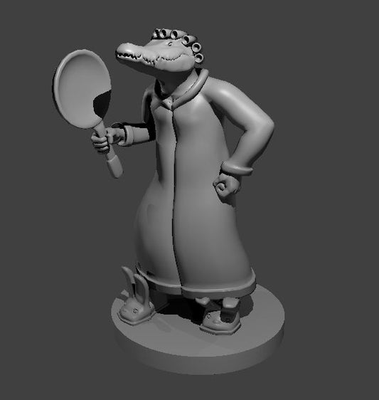 Croc Folk Overbearing Mother miniature model for D&D - Dungeons and Dragons, Pathfinder and Tabletop RPGs