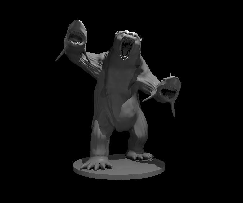 Sharkenbear miniature model for D&D - Dungeons and Dragons, Pathfinder ...