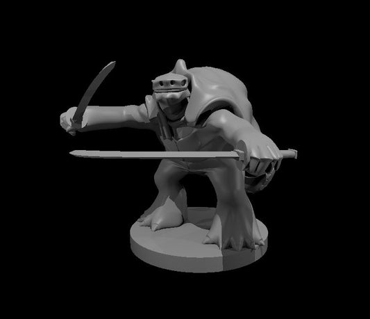 Teenage Mutant Ninja Tortle - Two Katanas miniature model for D&D - Dungeons and Dragons, Pathfinder and Tabletop RPGs