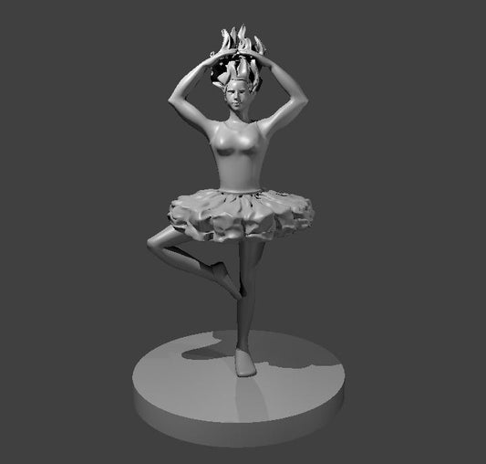 Magic Hair Female Ballerina miniature model for D&D - Dungeons and Dragons, Pathfinder and Tabletop RPGs