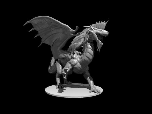 Adult Silver Dragon miniature model for D&D - Dungeons and Dragons, Pathfinder and Tabletop RPGs