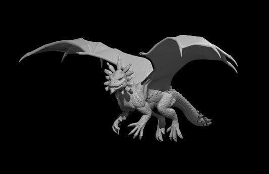 Amethyst Dragon Wyrmling Flying miniature model for D&D - Dungeons and Dragons, Pathfinder and Tabletop RPGs