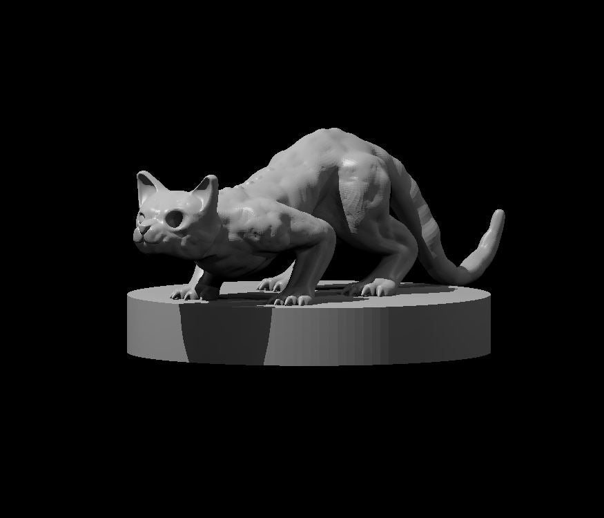 Zombie Cat miniature model for D&D - Dungeons and Dragons, Pathfinder and Tabletop RPGs