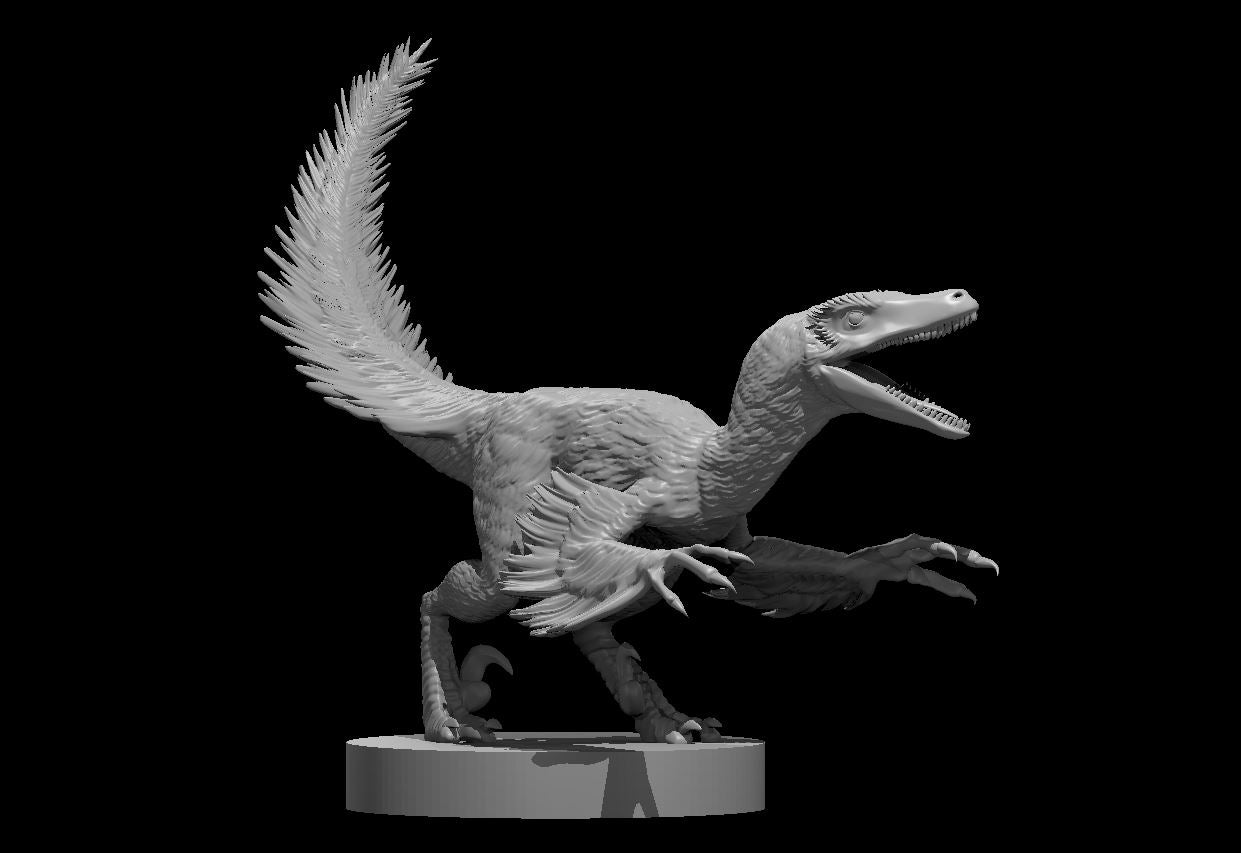 Velociraptor sculpted miniature model for D&D - Dungeons and Dragons, Pathfinder and Tabletop RPGs