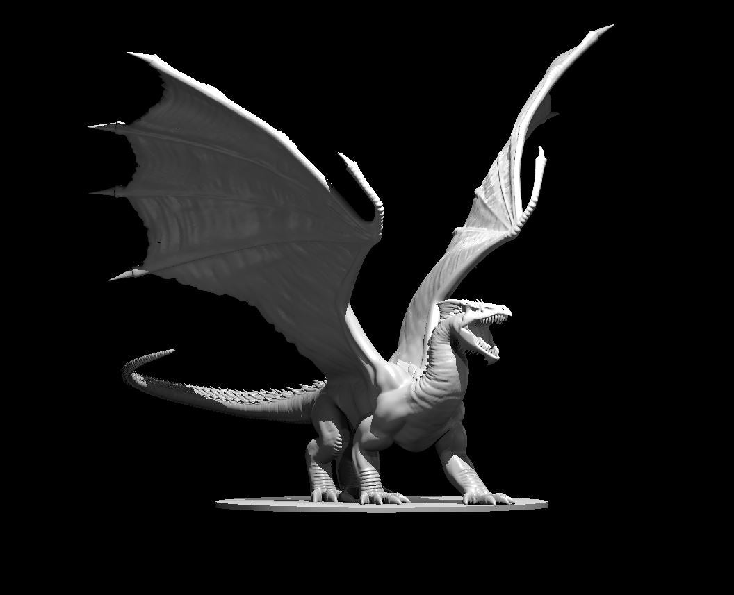 White Dragon Ancient miniature model for D&D - Dungeons and Dragons, Pathfinder and Tabletop RPGs