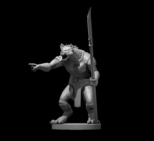 Gnoll Pack Lord miniature model for D&D - Dungeons and Dragons, Pathfinder and Tabletop RPGs