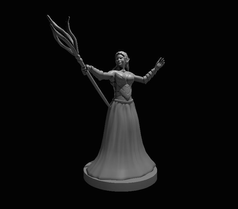 Drow Priestess miniature model for D&D - Dungeons and Dragons, Pathfinder and Tabletop RPGs