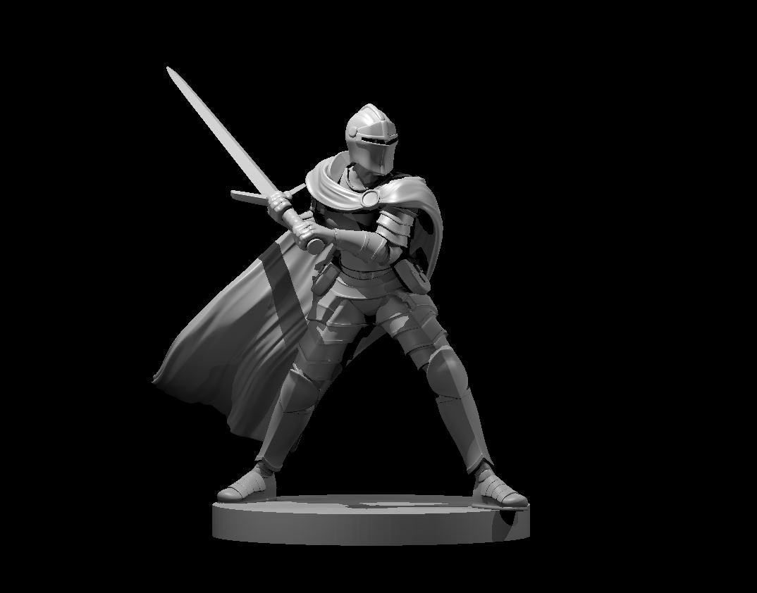 Knight Female miniature model for D&D - Dungeons and Dragons, Pathfinder and Tabletop RPGs