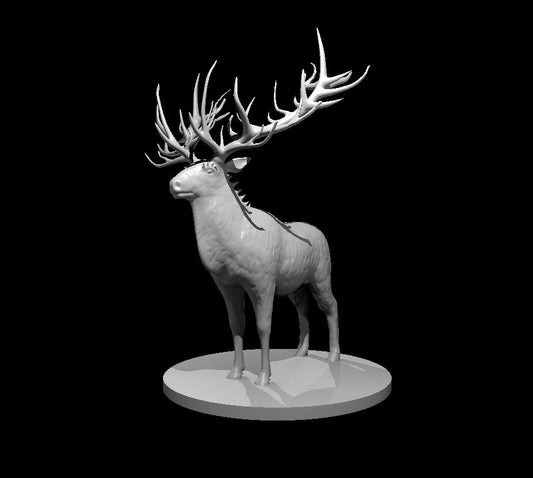 Dire Reindeer miniature model for D&D - Dungeons and Dragons, Pathfinder and Tabletop RPGs