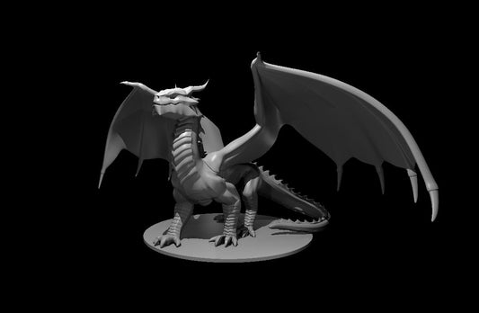 Steel Dragon miniature model for D&D - Dungeons and Dragons, Pathfinder and Tabletop RPGs