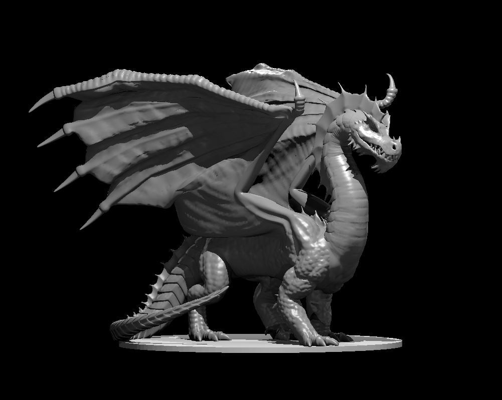 Green Dragon Adult miniature model for D&D - Dungeons and Dragons, Pathfinder and Tabletop RPGs