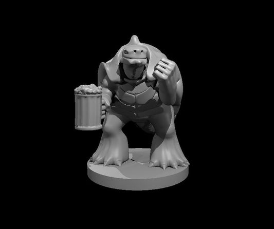 Drunk Tortle Bar Brawler miniature model for D&D - Dungeons and Dragons, Pathfinder and Tabletop RPGs