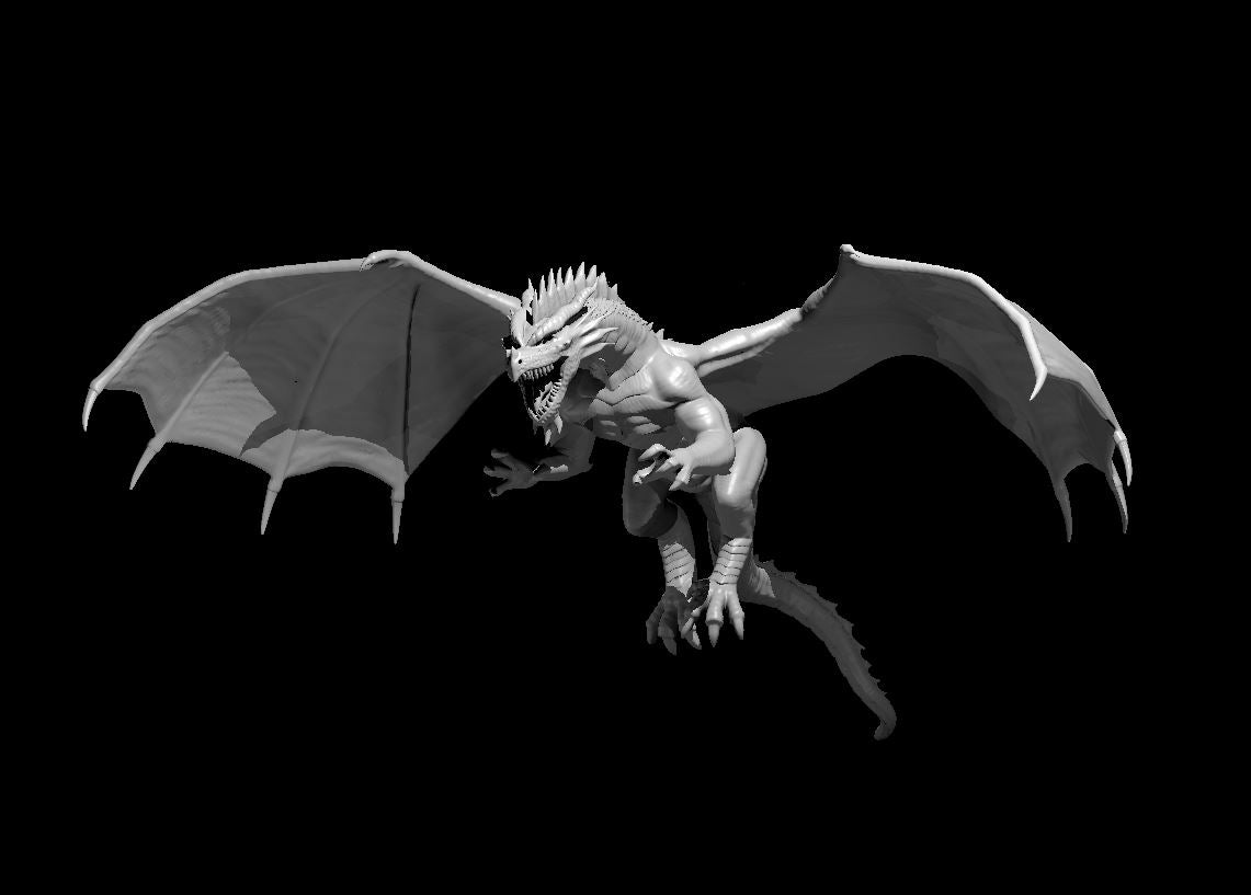 Red Dragon Wyrmling Flying miniature model for D&D - Dungeons and Dragons, Pathfinder and Tabletop RPGs