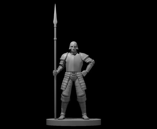 Guard Male w spear miniature model for D&D - Dungeons and Dragons, Pathfinder and Tabletop RPGs