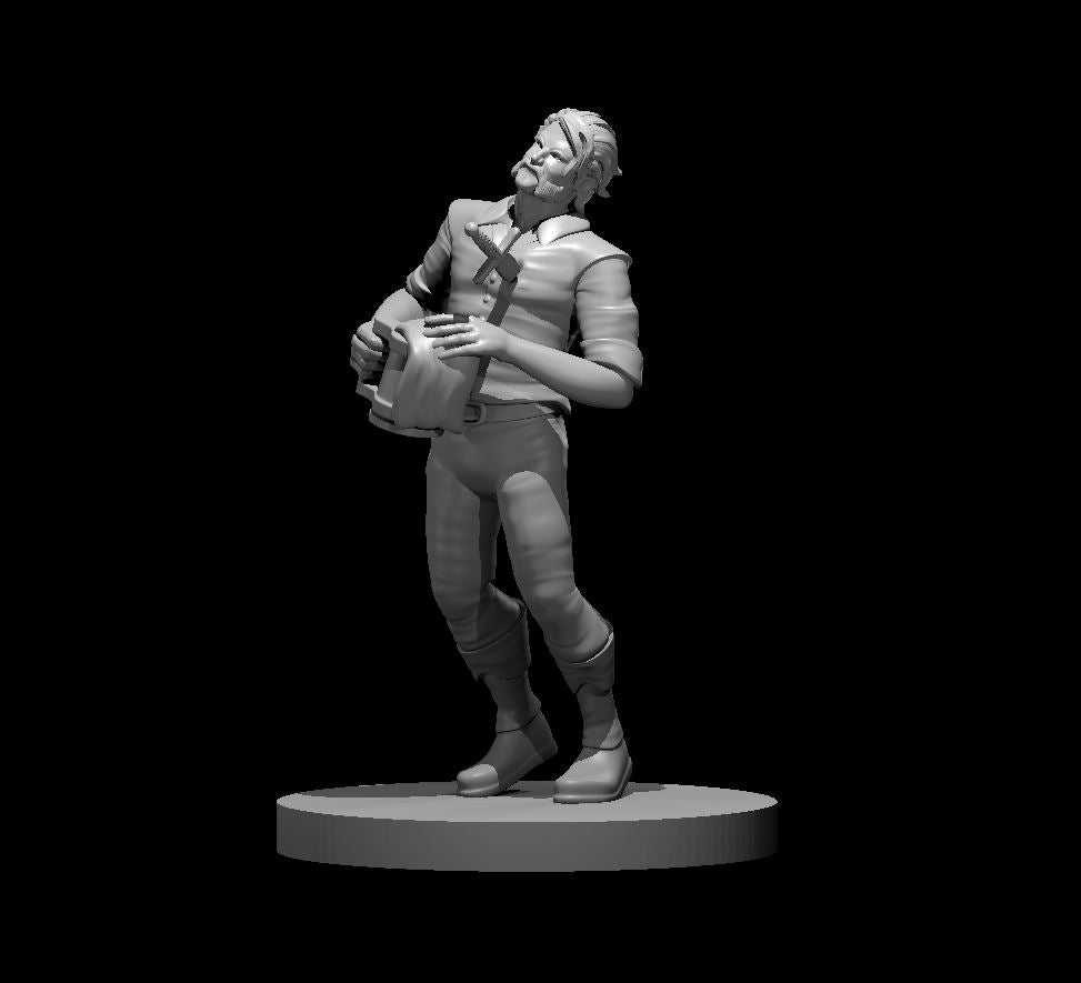 Ghost Bartender miniature model for D&D - Dungeons and Dragons, Pathfinder and Tabletop RPGs