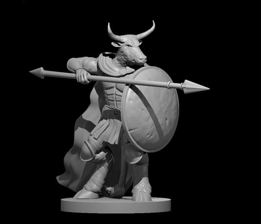 Minotaur Hoplite miniature model for D&D - Dungeons and Dragons, Pathfinder and Tabletop RPGs