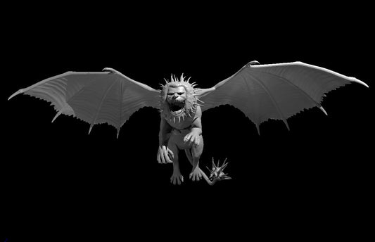 Manticore Flying miniature model for D&D - Dungeons and Dragons, Pathfinder and Tabletop RPGs