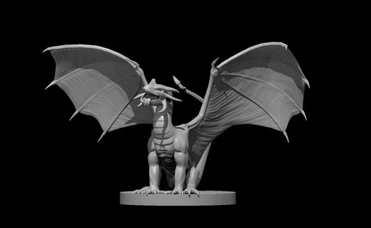 Sapphire Dragon wyrmling miniature model for D&D - Dungeons and Dragons, Pathfinder and Tabletop RPGs