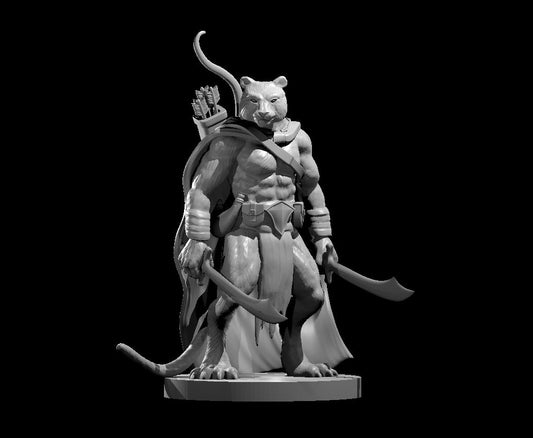 Weretiger miniature model for D&D - Dungeons and Dragons, Pathfinder and Tabletop RPGs