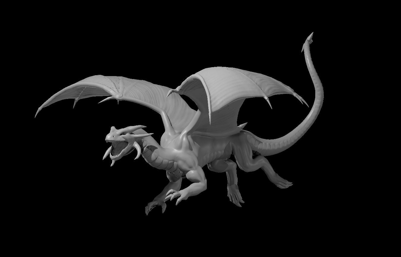 Sapphire Dragon Wyrmling flying miniature model for D&D - Dungeons and Dragons, Pathfinder and Tabletop RPGs