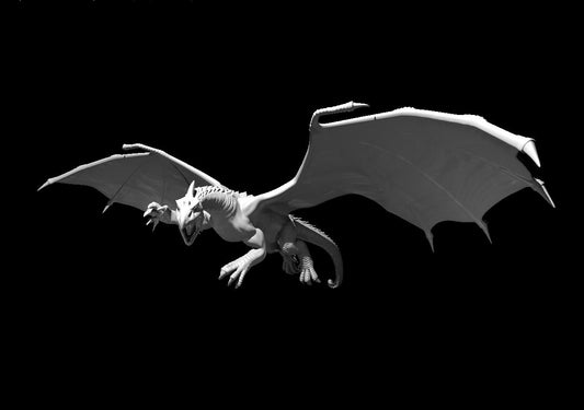 White Dragon Anciet Flying miniature model for D&D - Dungeons and Dragons, Pathfinder and Tabletop RPGs