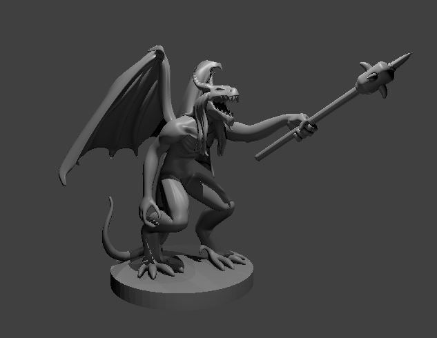 Red Abishai miniature model for D&D - Dungeons and Dragons, Pathfinder and Tabletop RPGs