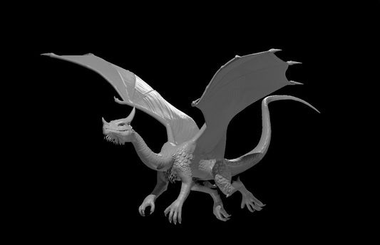 Moonstone Dragon Wyrmling Flying miniature model for D&D - Dungeons and Dragons, Pathfinder and Tabletop RPGs