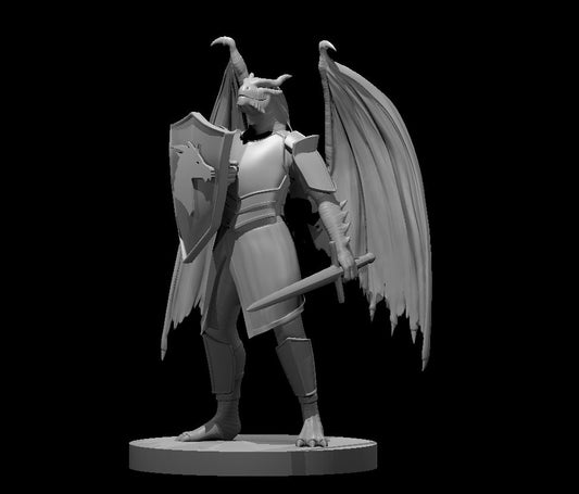 Dragonborn of Bahamut miniature model for D&D - Dungeons and Dragons, Pathfinder and Tabletop RPGs