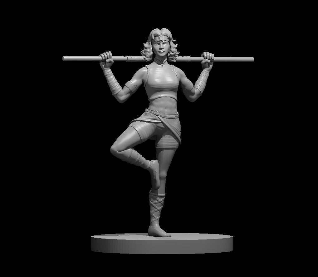 Martial Arts Adept Female miniature model for D&D - Dungeons and Dragons, Pathfinder and Tabletop RPGs