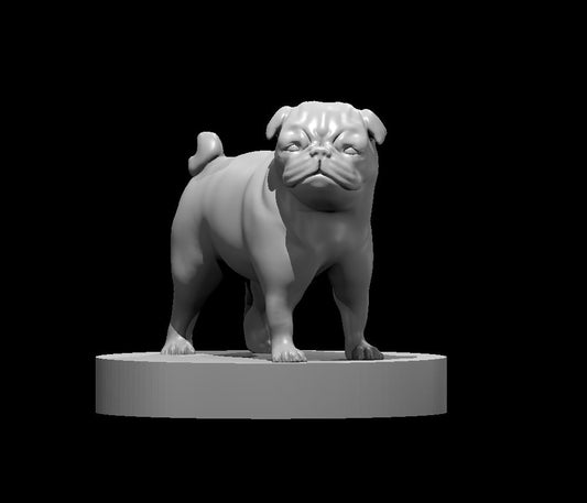 Pug miniature model for D&D - Dungeons and Dragons, Pathfinder and Tabletop RPGs