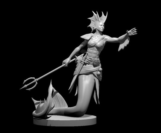 Merfolk Female miniature model for D&D - Dungeons and Dragons, Pathfinder and Tabletop RPGs