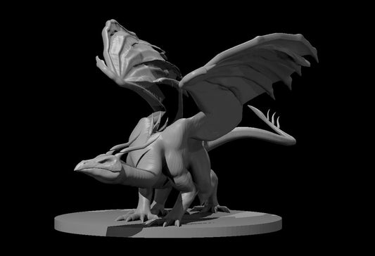 Young Emerald Dragon miniature model for D&D - Dungeons and Dragons, Pathfinder and Tabletop RPGs