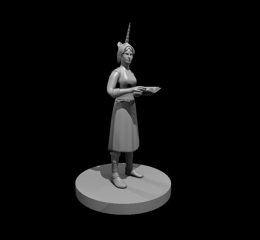 Spellcaster Sidekick Female miniature model for D&D - Dungeons and Dragons, Pathfinder and Tabletop RPGs