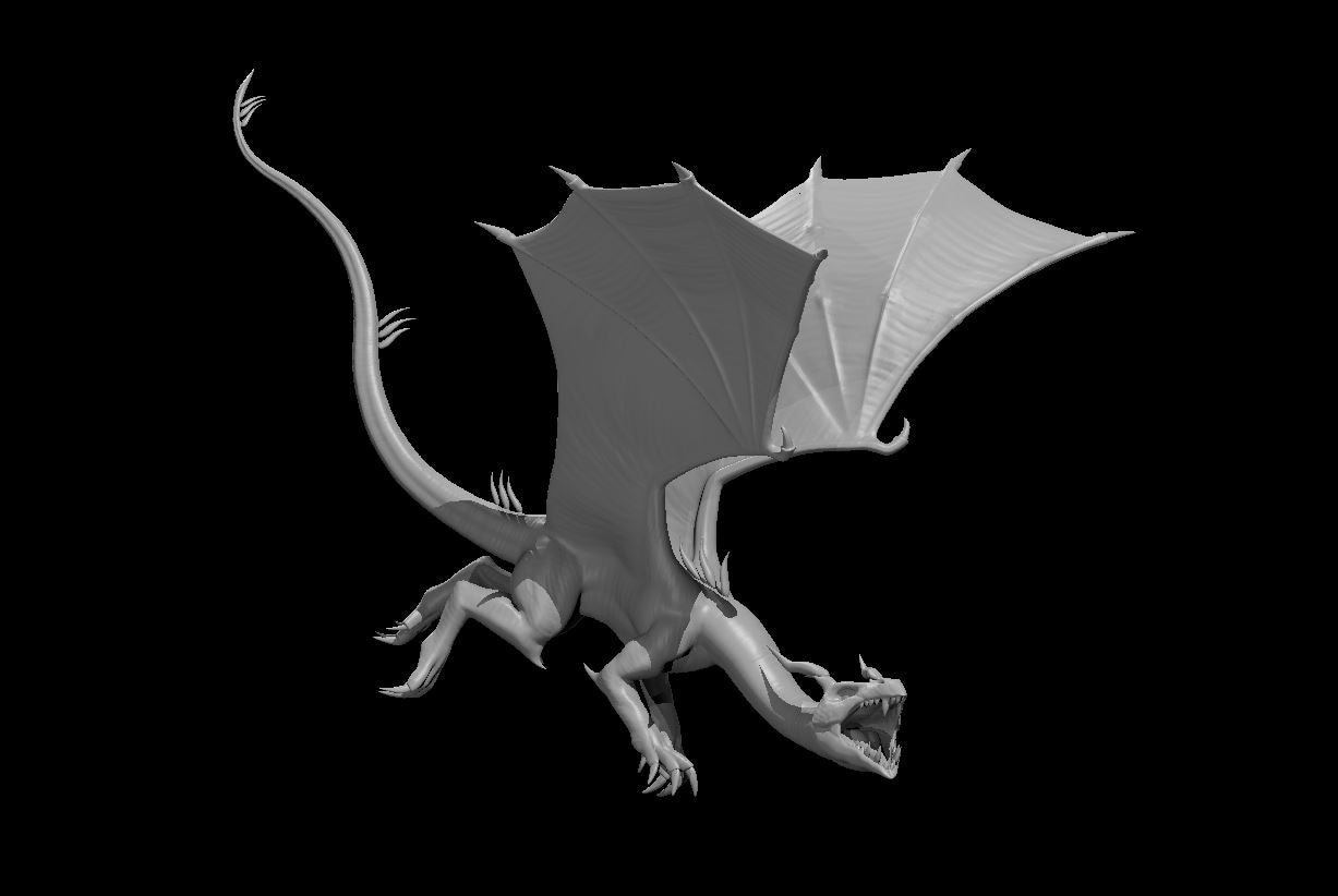 Emerald Dragon Wyrmling Flying miniature model for D&D - Dungeons and Dragons, Pathfinder and Tabletop RPGs