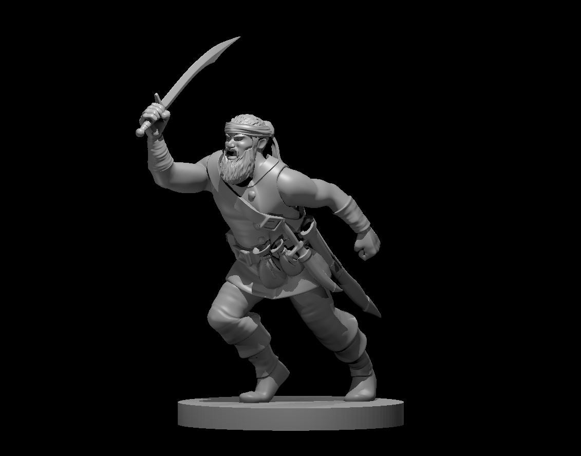 Bandit Captain Male miniature model for D&D - Dungeons and Dragons, Pathfinder and Tabletop RPGs