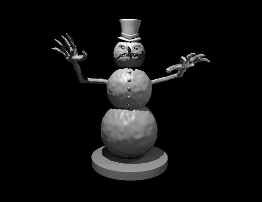 Snowman miniature model for D&D - Dungeons and Dragons, Pathfinder and Tabletop RPGs