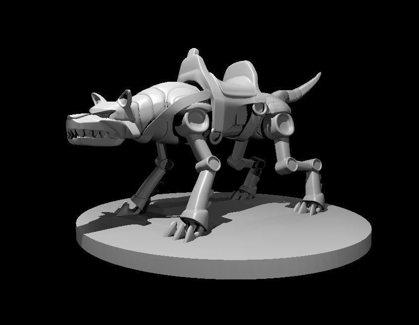 Clockwork Dire Wolf miniature model for D&D - Dungeons and Dragons, Pathfinder and Tabletop RPGs