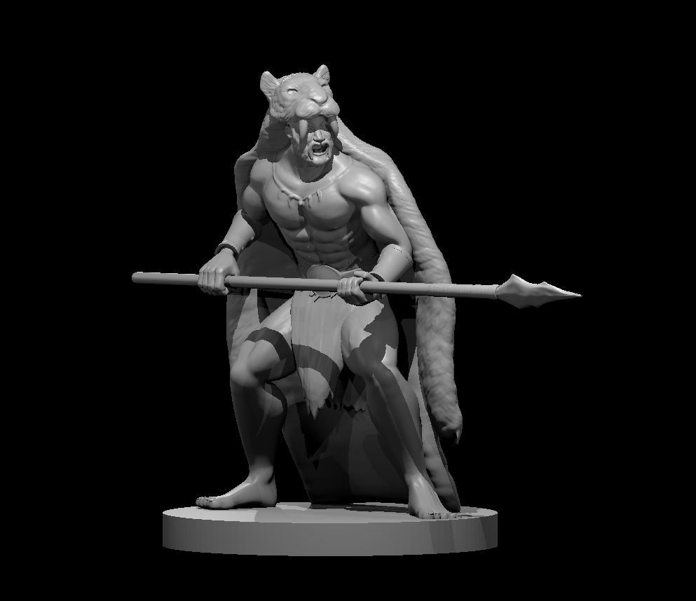 Tribal Warrior Male miniature model for D&D - Dungeons and Dragons, Pathfinder and Tabletop RPGs