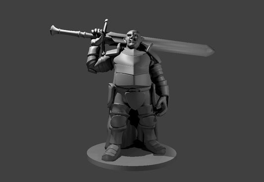 Ogre in Full Plate with Sword miniature model for D&D - Dungeons and Dragons, Pathfinder and Tabletop RPGs