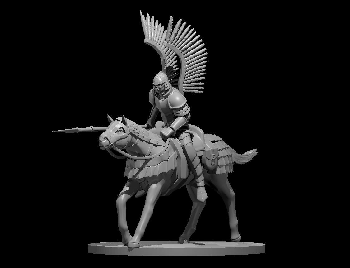 Winged Mounted Knight miniature model for D&D - Dungeons and Dragons, Pathfinder and Tabletop RPGs