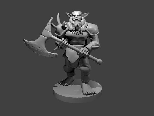 Bugbear New with Axe miniature model for D&D - Dungeons and Dragons, Pathfinder and Tabletop RPGs