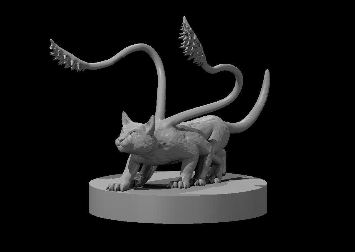 Displacer Beast Kitten miniature model for D&D - Dungeons and Dragons, Pathfinder and Tabletop RPGs