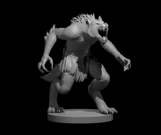 Werewolf miniature model for D&D - Dungeons and Dragons, Pathfinder and Tabletop RPGs