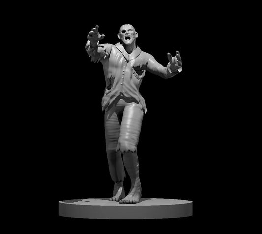 Zombie Male Pose 1 miniature model for D&D - Dungeons and Dragons, Pathfinder and Tabletop RPGs