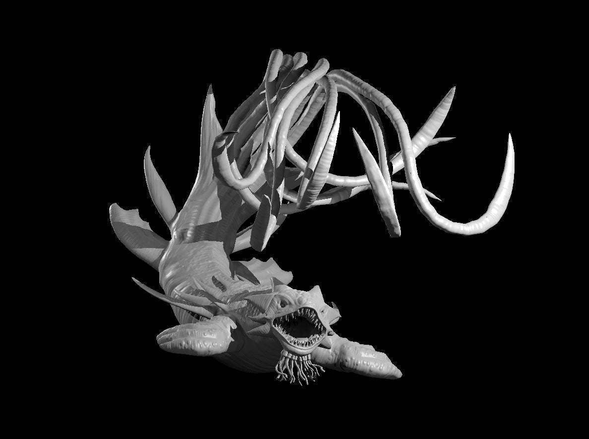 Kraken Below Surface miniature model for D&D - Dungeons and Dragons, Pathfinder and Tabletop RPGs