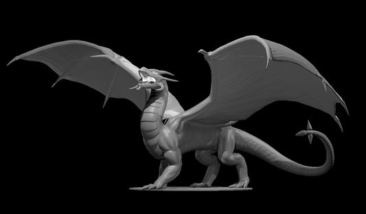 Ancient Sapphire Dragon miniature model for D&D - Dungeons and Dragons, Pathfinder and Tabletop RPGs